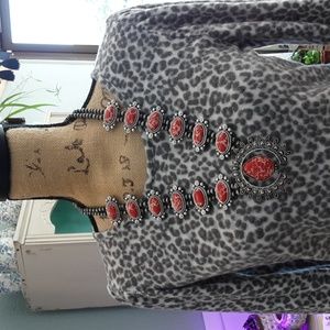 Cheekys Brand Red Victoria Squash Blossom Necklace